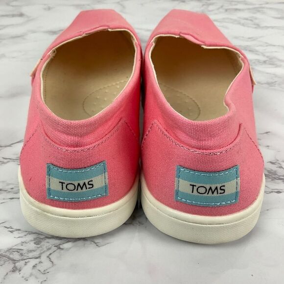 Toms Pink Bubble Gum Canvas Belmont Alpargata Slip On Shoes Youth 5 NWOB - Picture 4 of 8